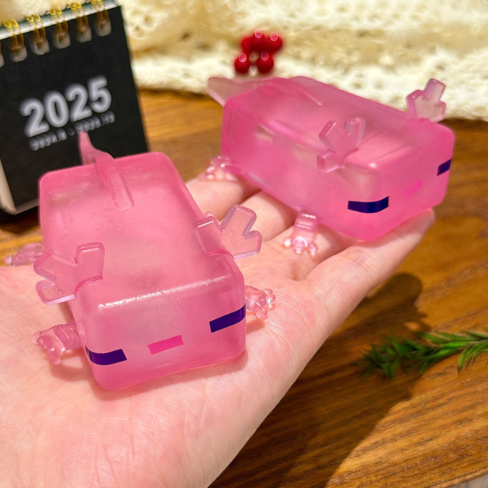 Minecraft Axolotl Squishy บรรเทาความเครียดบีบของเล่น squishies ช้า rising Squishy ของเล่นสัตว์ Squis