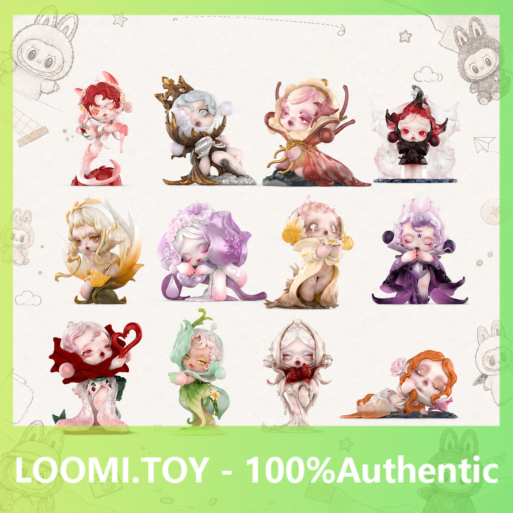 POPMART SKULLPANDA Flower Four Scene Series Mystery Box เล่นอินเทรนด์เครื่องประดับของแท้
