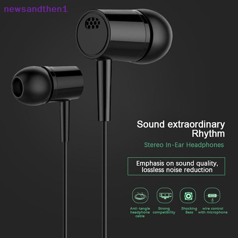 Newsandthen1 ชุดหูฟัง 2 สี 3.5 มม.หูฟังคุณภาพสูง In-ear สําหรับ Phoneputer หูฟังพร้อมไมโครโฟนหู In-E