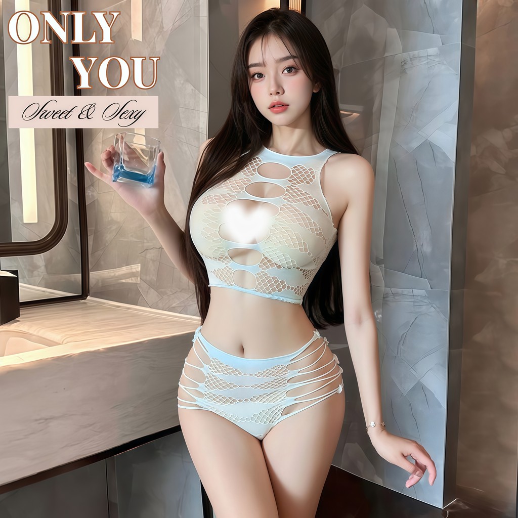ONLY YOU  ชุดตาข่ายเซ็กซี่ ชุดยั่วแฟน ชุดยั่วอารมณ์ ❤ ฟรีไซส์ นน.40-80 กก. O-650