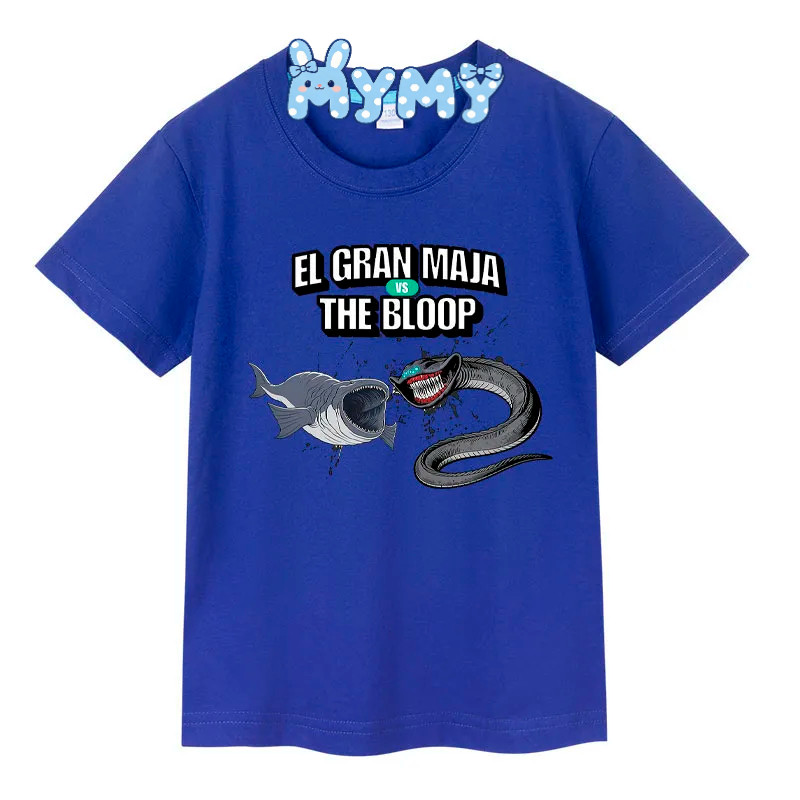 El Gran Maja vs The Bloop Creature Clash เสื้อยืดเด็ก เสื้อแขนสั้นระบายอากาศแบบนุ่มสําหรับเด็กผู้ชาย