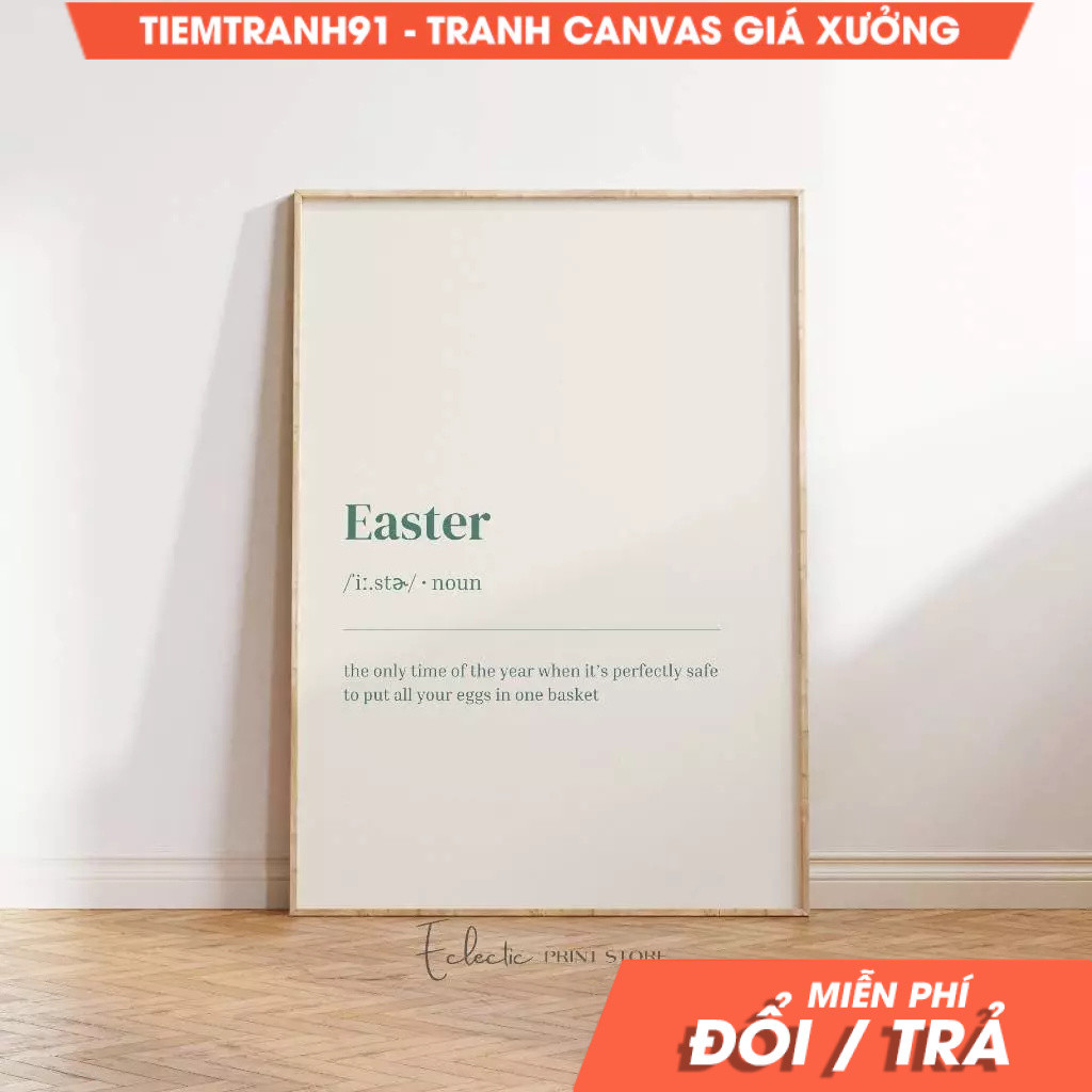 ภาพวาดติดผนัง Easter Funny Easter Definition Print Spring Typography Simple Easter Definition มาพร้อ