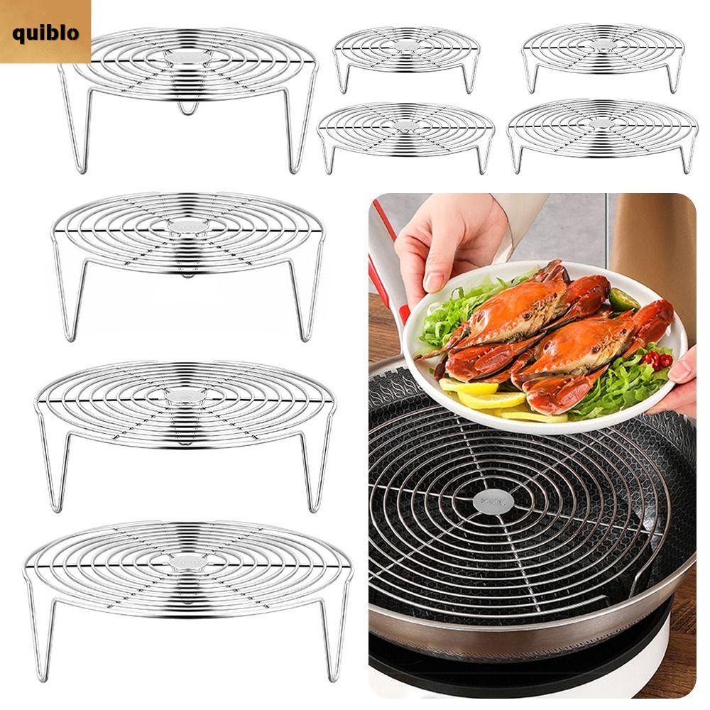 QUIBLO Steamer Rack, ถาดขาตั้งนึ่งเกี๊ยวไข่ย่าง Steamer ชั้นวาง, เครื่องครัวทนทานมัลติฟังก์ชั่ 304 หม้อสแตนเลสนึ่งอุปกรณ์ครัว