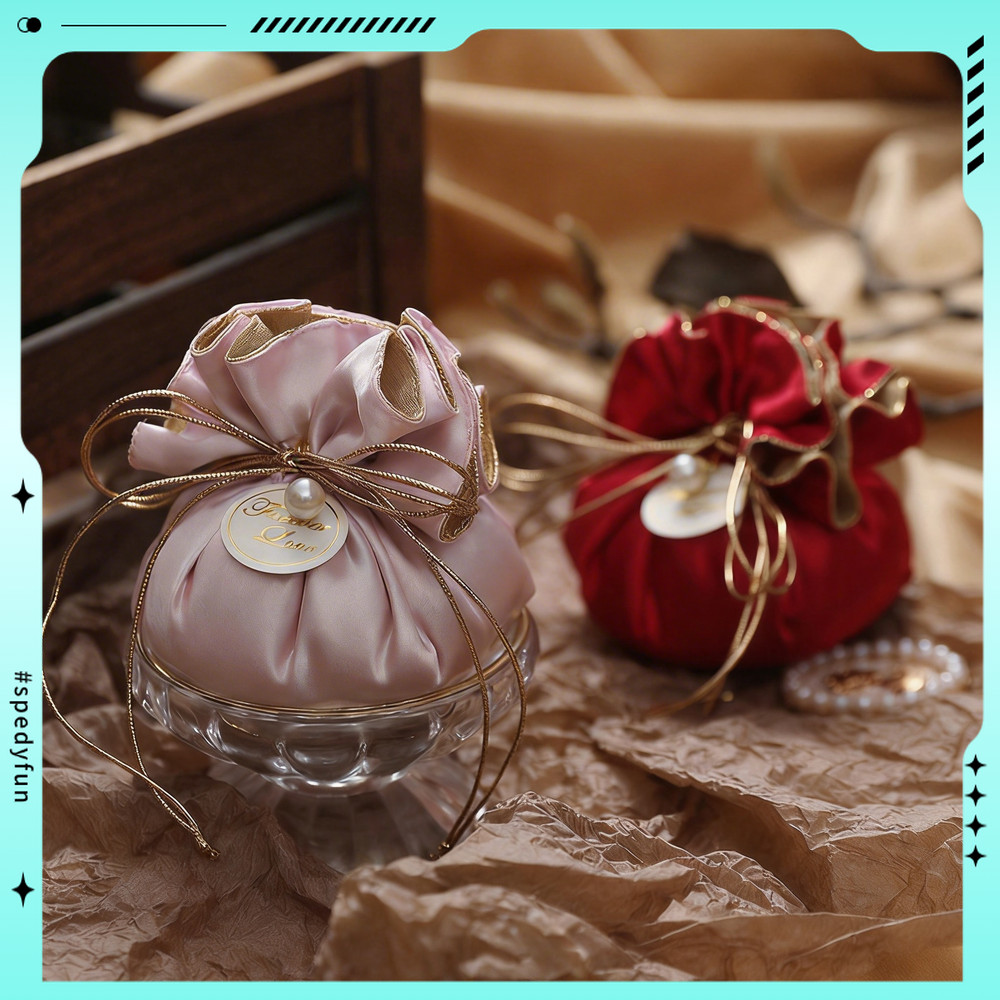 พรีเมี่ยมกล่องขนมแต่งงานอเนกประสงค์ Drawstring กระเป๋า Elegant Siu Mai กระเป๋าสําหรับผู้ประกาศงานแต่