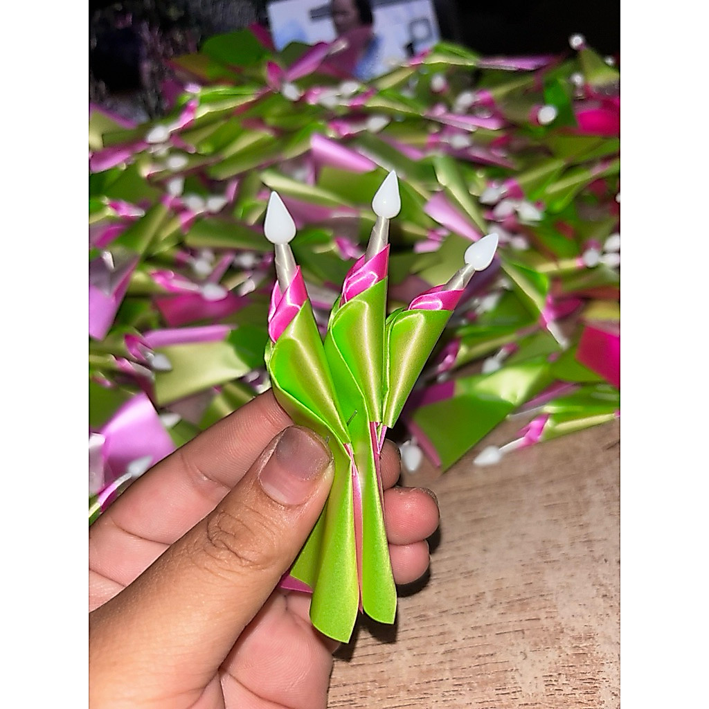 นิ้วบายศรี ห่ม 2 ชั้น (120 นิ้ว/100บาท/1แพ็ค) เลือกสีเพิ่มเติมทักข้อความได้นะคะ #ยอดบายศรี #นิ้วบายศรี #ยอดนาค