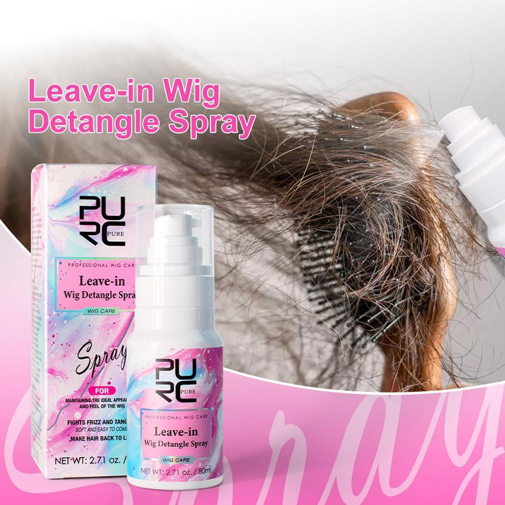 วิกผม Detangling Spray, Leave-in Smoothing Care สําหรับวิกผมสังเคราะห์และมนุษย์, Anti-frizz & U4p6