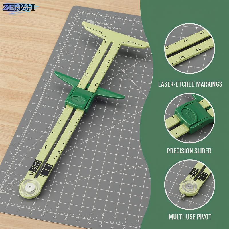 [Zen-t] คุณภาพสูง 5-IN-1 SLIDING GAUGE พร้อม NANCY วัดจักรเย็บผ้าเครื่องมือ Patchwork ไม้บรรทัดช่างตัดเสื้อเครื่องมืออุปกรณ์เสริมใช้ในบ้าน