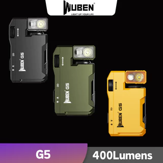 WUBEN G5 EDC ไฟฉาย 400Lumens RGB และสีขาว Type-C ชาร์จกระเป๋าขนาด Brilliance พวงกุญแจ Bulit-in แบตเตอรี่