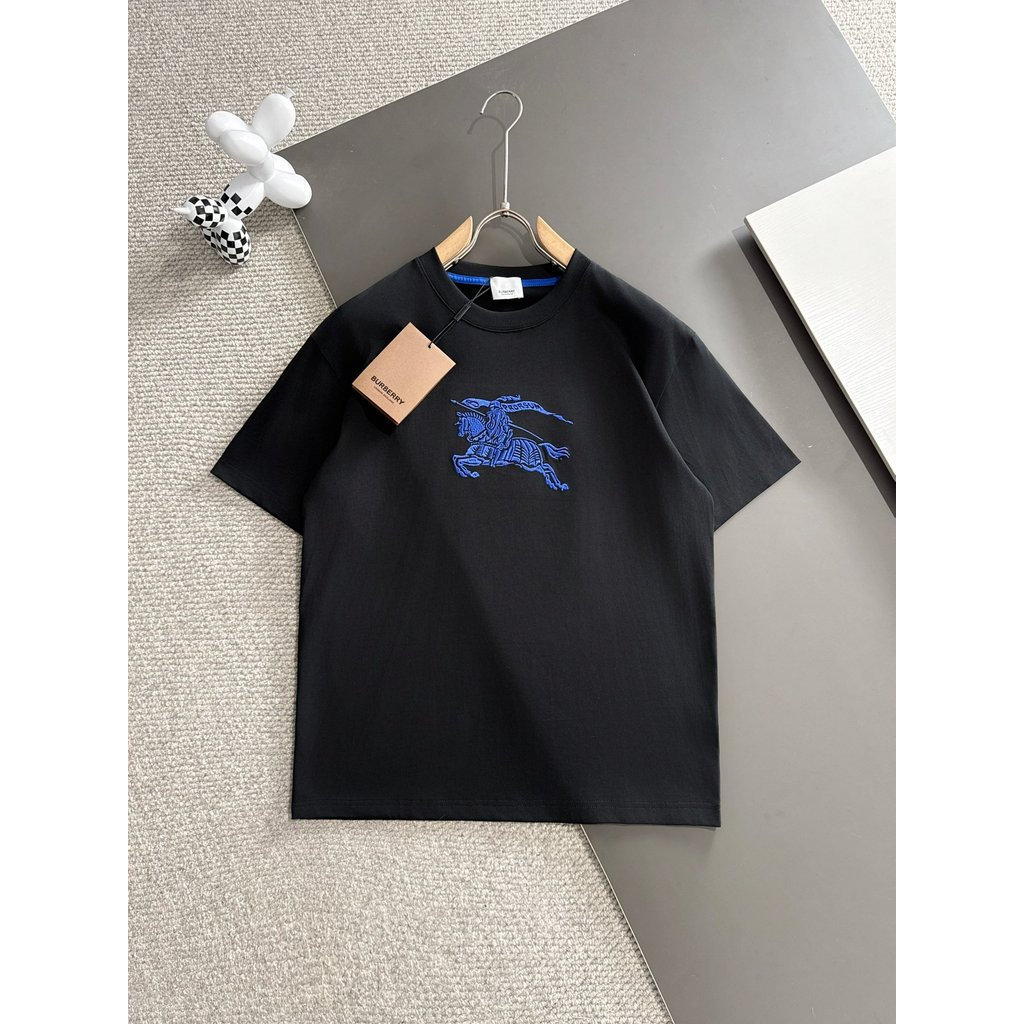 2026/Burberry tee/Burberry ลูกเรือคอพิมพ์แขนสั้นรอบคอเสื้อยืดแขนสั้นสั้น T อเมริกันยุโรปอเมริกัน Inf
