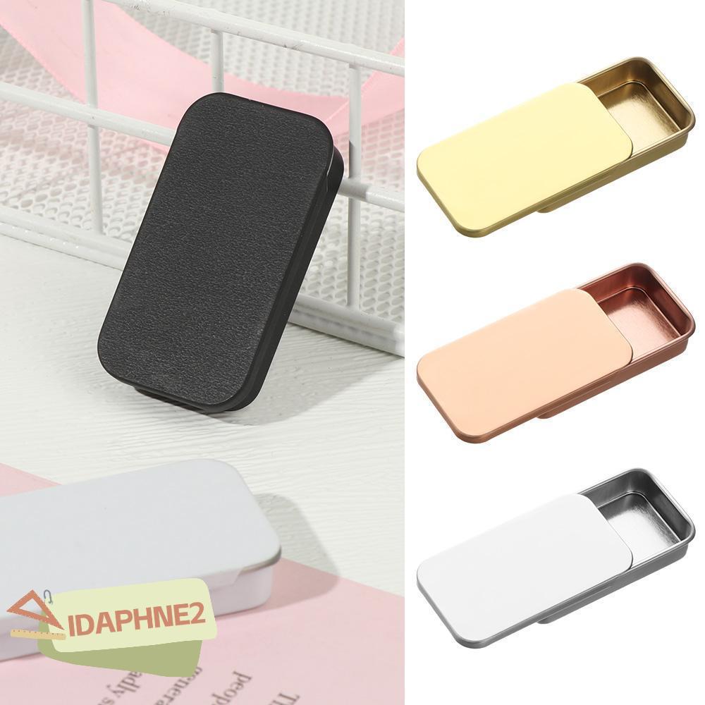 IDAPHNE2 กล่องคอนเทนเนอร์โลหะ Tinplate Push Pull Home Organizer