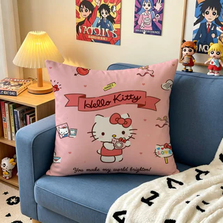 Hello Kitty Cuddly หมอนการ์ตูนสีชมพูแมวสาวหัวใจห้องนั่งเล่นโซฟาหมอน Cushio