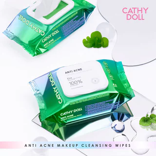 Cathy Doll Anti Acne Makeup Cleansing Wipes 30 Sheets เคที่ดอลล์ แผ่นเช็ดเครื่องสำอาง.