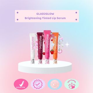 [NEW LAUNCH] GLAD2GLOW Brightening Lip Serum 7g Tinted Lip Serum Mencerahkan Melembabkan Warna 3in1