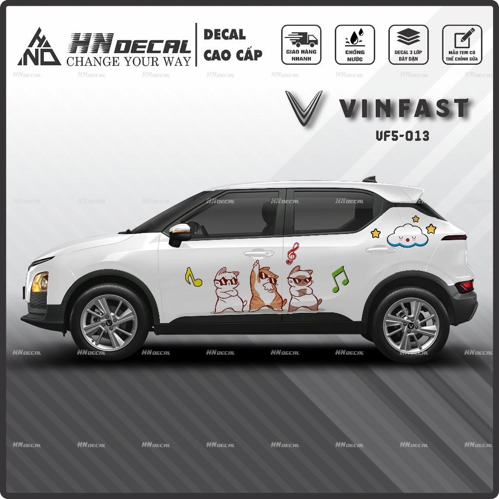 สติ๊กเกอร์ติดรถ VF5 - สติ๊กเกอร์ติดรถยนต์ VF5 PERSONALIZED SPORTS STAMP MODEL สติ๊กเกอร์ทั้งสองด้าน 
