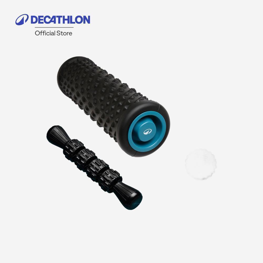 Decathlon Massage Kit: Massage Roller, Ball And Stick ชุดอุปกรณ์นวด: ลูกกลิ้งนวด/ลูกกลิ้งโฟม ลูกบอลนวด ไม้นวด - Black