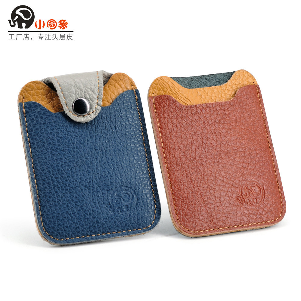 Little Cygnus First Layer Cowhide Card Holder Pure Cowhide Card Holder ID Bank Card Membership Holde