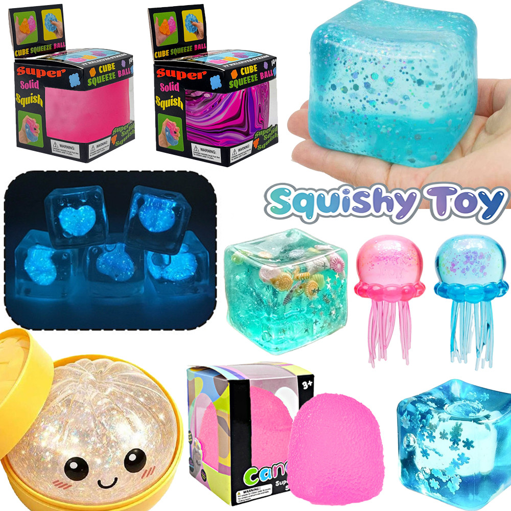 Super Solid Squishy Rebound ของเล่น Needoh Nice Cube Pinch Decompression ผ่อนคลายของเล่นสําหรับของขวัญเด็ก