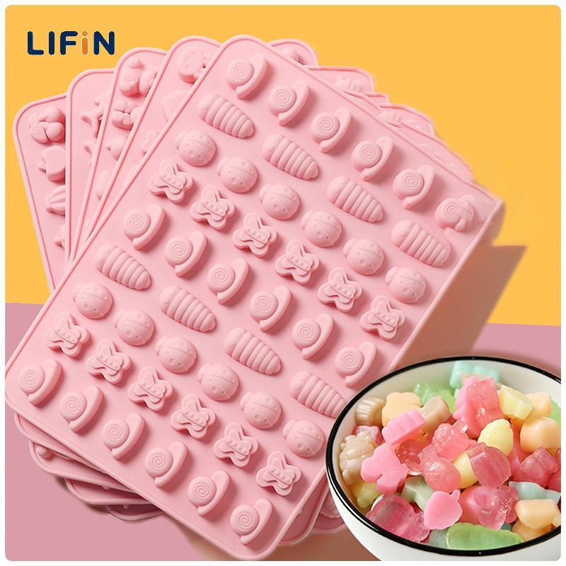 Lifin Mart แม่พิมพ์ซิลิโคนรูปสัตว์ผลไม้ผสมสำหรับช็อคโกแลตลูกกวาดเค้กตกแต่งและน้ำแข็ง