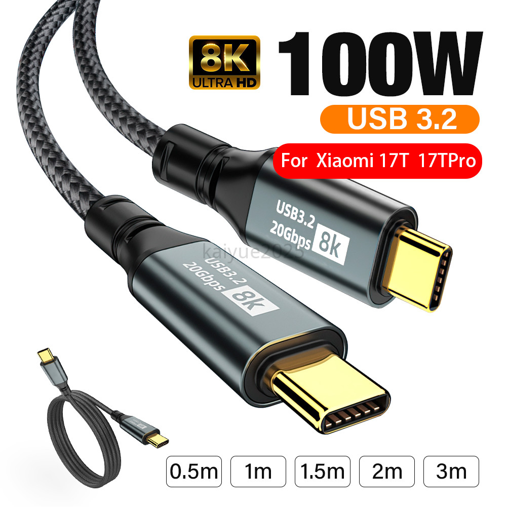 KY89 USB 3.2 Gen 2 ประเภท C ถึง C สําหรับ Xiaomi 17T 17TPro Samsung A37 5G ประเภท C fast charging CA