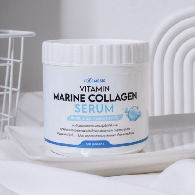 พร้อมส่ง มารีนคอลลาเจนผิวฟูเรียบ1ชม. วิตามินเจลคลินิก COSMESIS THAILAND VITAMIN MARINE COLLAGEN SERUM 500g