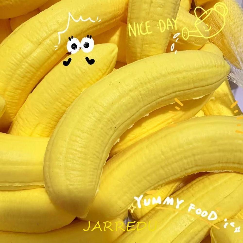 JARREDU Sensory Fidget Ball, จําลอง Kawaii Soft Banana Squishy ของเล่น, ของขวัญเด็ก PU วัสดุช้า Rising มือผ่อนคลายกล้วยสีเหลือง Fidget นักเรียน