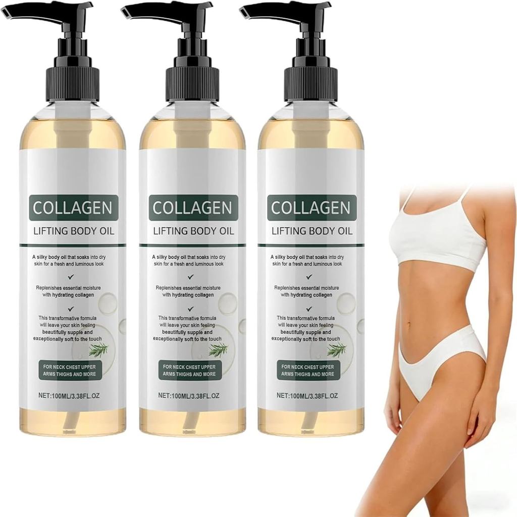 3PCS Collagens Lifting Body Oil - 100ml น้ํามันคอลลาเจนกระชับ, Magic Firming Body Oils สําหรับรอยแผล