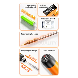 สินค้าฮิต หัวแร้งบัดกรีไฟฟ้าไร้สาย พลังแรง 5V 8-10W ความจุแบต 800mAh ชุดอุปกรณ์พร้อมแท่นชาร์จ USBใช้บัดกรีเชื่อมชิ้นส่วน