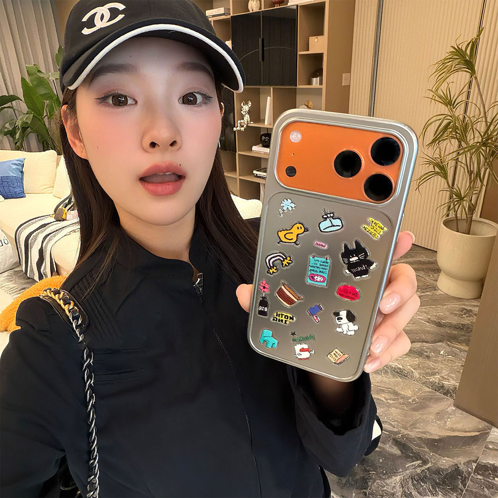 DSN1103 สําหรับ iphone กันกระแทกเกาหลีน่ารักเคสโทรศัพท์ 17PRO 18 17 16 ProMax /15 Pro max 16 plus 14 13pro max 16pro 12pro 11XRDetachable Lanyard ของผู้หญิงการ์ตูน Art สายคล้องสาว