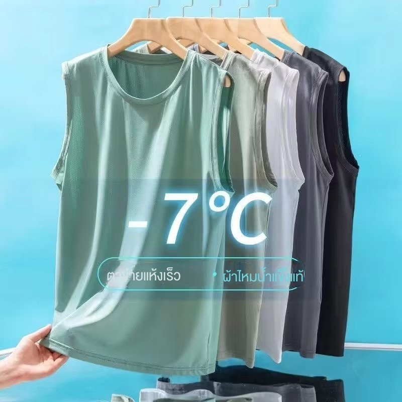 เสื้อยืดไม่มีแขน การระบายอากาศที่ดี ผ้านุ่ม สะดวกสบายในการสวมใส่ สไตล์เกาหลี กีฬา การพักผ่อน ใหม่ ผู้ชาย