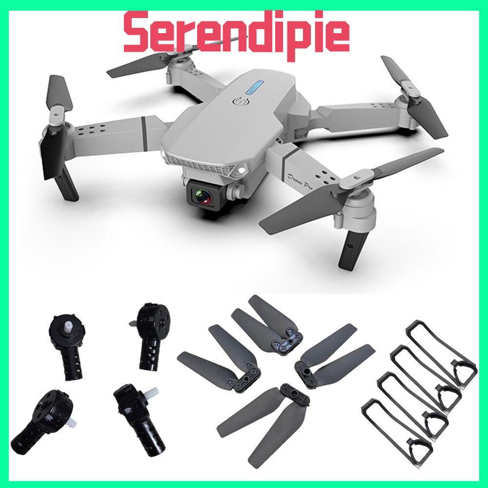 SERENDIPIE ใบมีดใบพัด 4 ชิ้น, มอเตอร์พลาสติกสากล, ชิ้นส่วน RC Quadcopter RC โดรนใบพัดกันชนสําหรับ E8