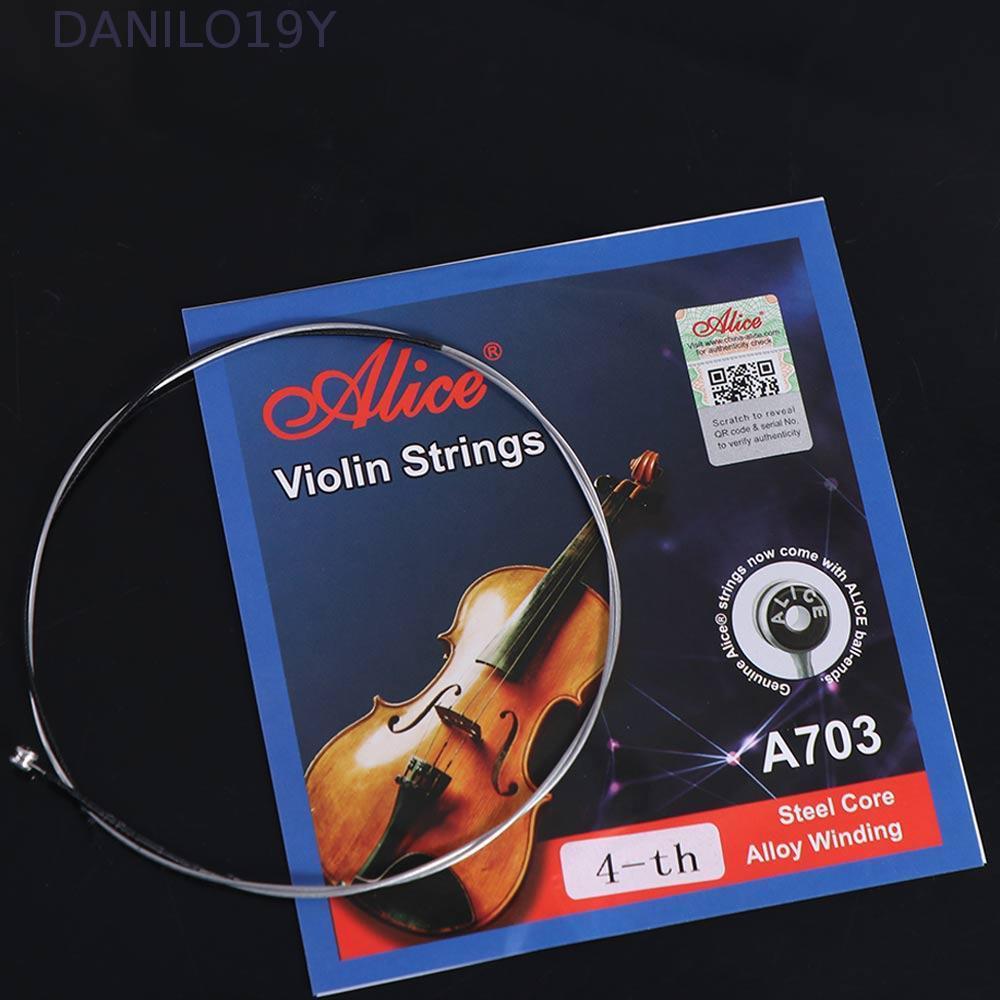 DANILO19Y A703 สายไวโอลิน, สายนิกเกิล EG Strings Alice Strings, เครื่องดนตรีไขลาน 4/4 3/4 1/2 1/4 1/