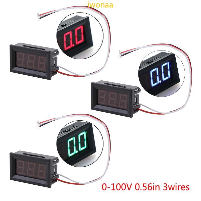 Iwo LED Digital Volt Meter Meter Gauge จอแสดงผลแรงดันไฟฟ้า LED สําหรับรถยนต์ Motorcyle