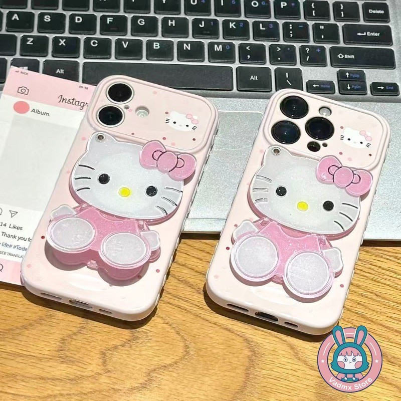 Kitty Cat Mirror Holder Casing สําหรับ Redmi Note 15 14 รูปที่ 3