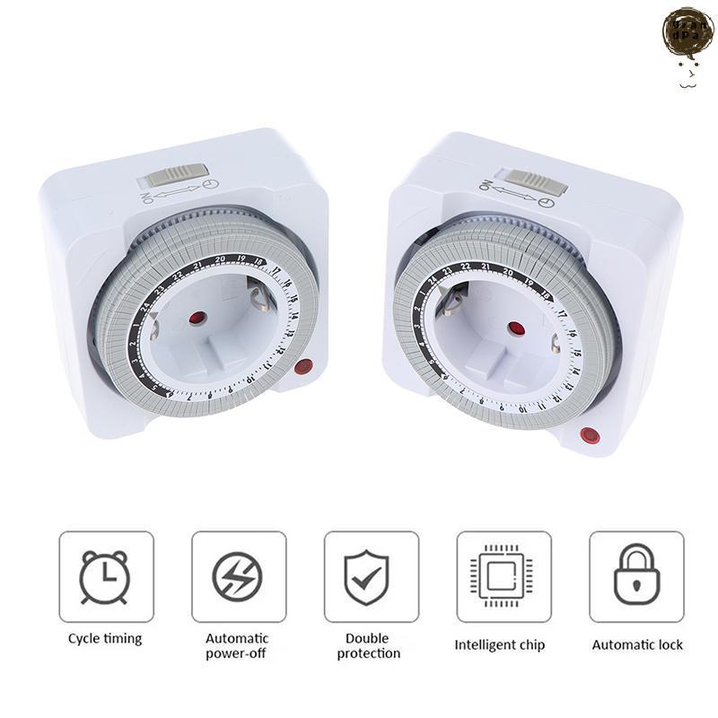 [GR] Home Appliance EU Plug Timer with 24Hr Mechanical Counting and Automatic Power-off Feature TH