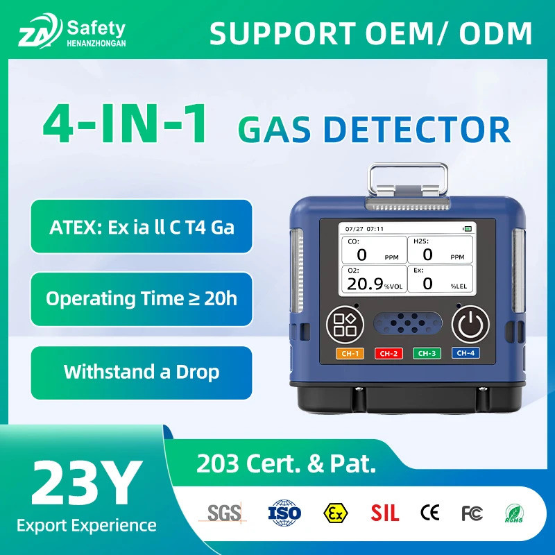 Confined Space Gas Detector H2S Sensor Pipeline Leak Detector