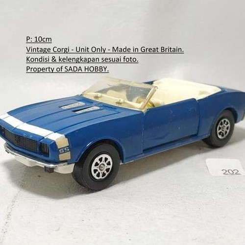 CORGI WHIZZWHEELS 304 CHEVROLET SS350 CAMARO BLUE UNIT เฉพาะวินเทจ DIECAST GREAT BRITAIN CADATOYS