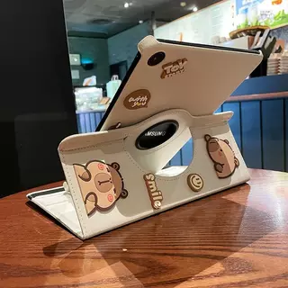 Capybara กาปิบาล่า หมุนได้ 360 หนังแบบฝาพับ เคสแท็บเล็ต Tablet Samsung Tab A11 A9 A8 A7 A 2019 + S10 S9 S8 S7 FE S6 Lite