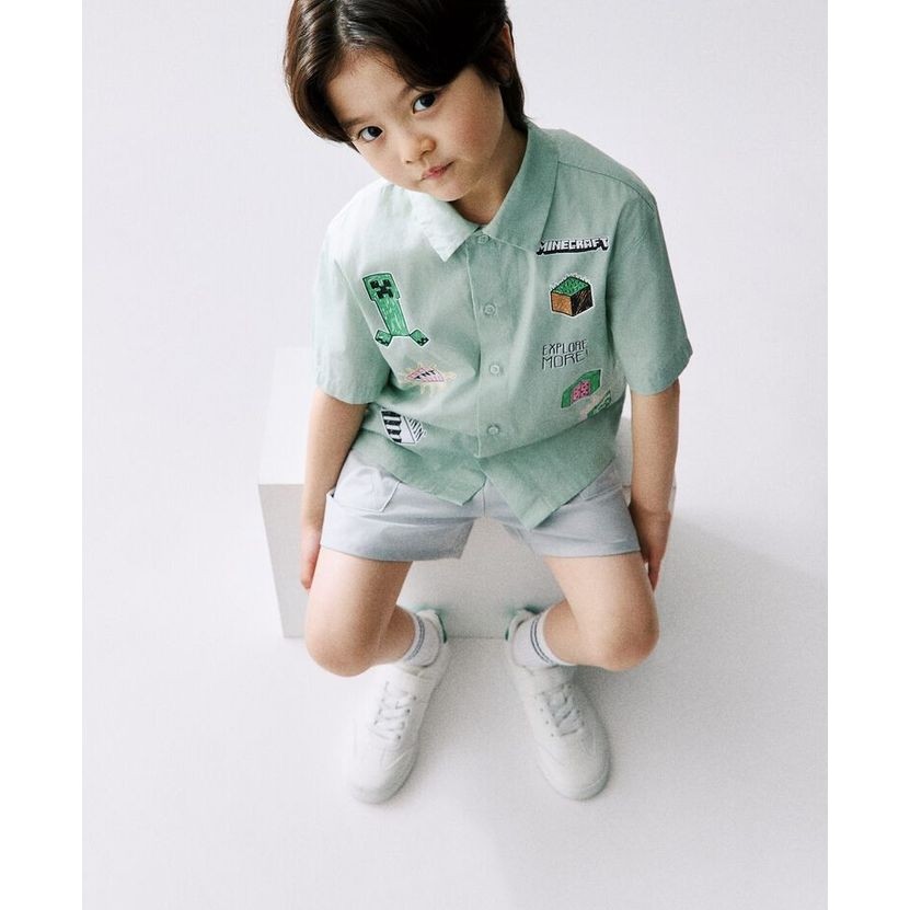 H&M(เอชแอนด์เอ็ม) เสื้อเชิ้ตผ้าฝ้ายพิมพ์ลาย เด็กชาย 1327861_1