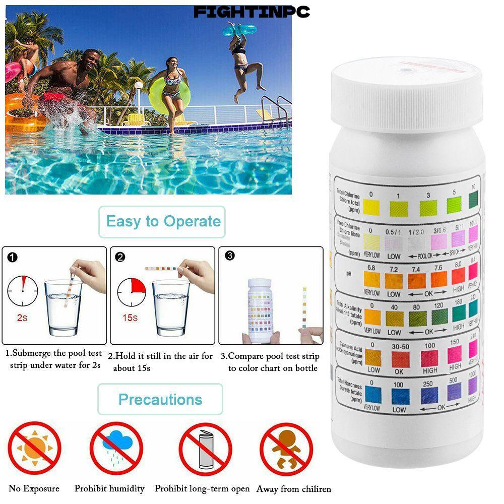 FIGHTINPC PH Test Paper ความเป็นด่าง สระว่ายน้ํา เครื่องตรวจสุขภาพ คลอรีน PH Meters