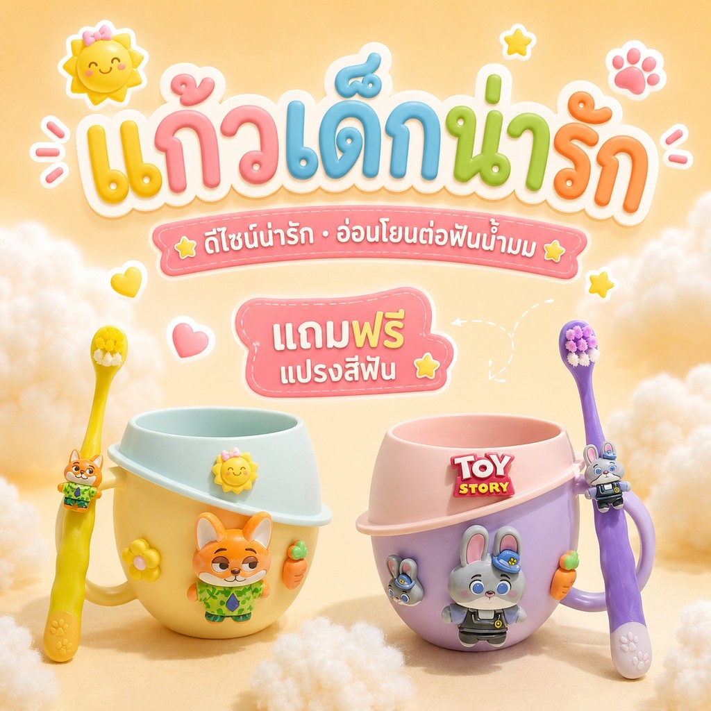 🔥พร้อมส่ง🔥แก้วบ้วนปากเด็กลายการ์ตูน Crazy City Planet Cup น่ารักเหมาะทารก เด็กเล็ก ใช้ภายในบ้าน