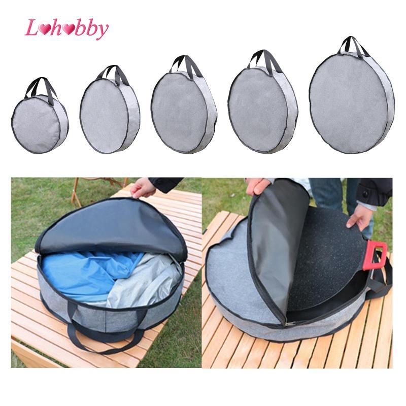 [lovoski2ap] Camping Skillet Bag Oxford ผ้ากระทะกระเป๋าถือซิปปิดมือจับสําหรับการปรุงอาหารกลางแจ้งเหม