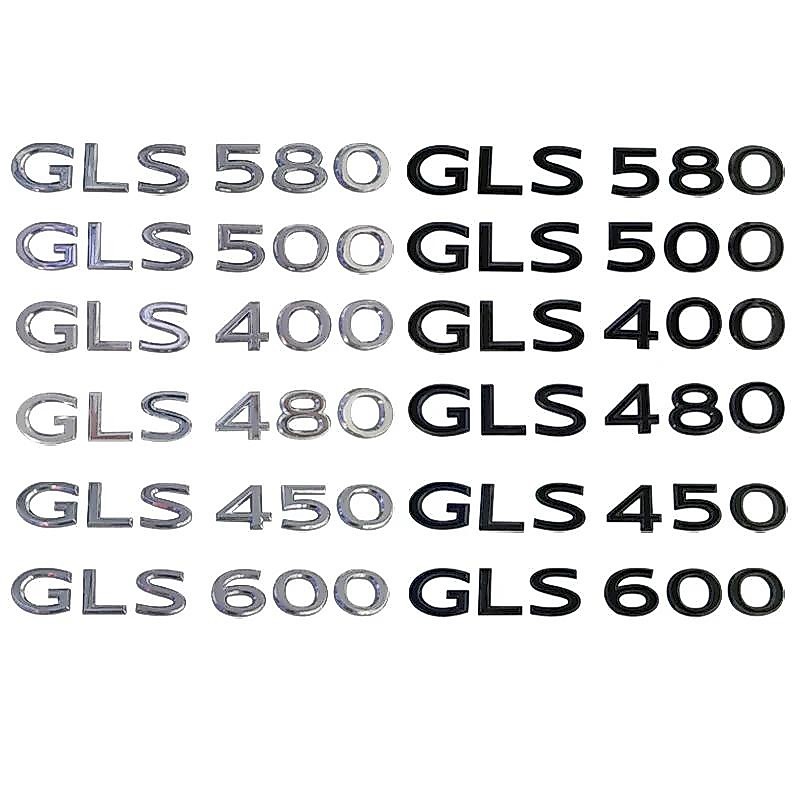 3d ABSสีดําChromeรถตัวอักษรTrunkสัญลักษณ์โลโก้สติกเกอร์สําหรับMercedes Maybach GLS600 GLS500 GLS450 