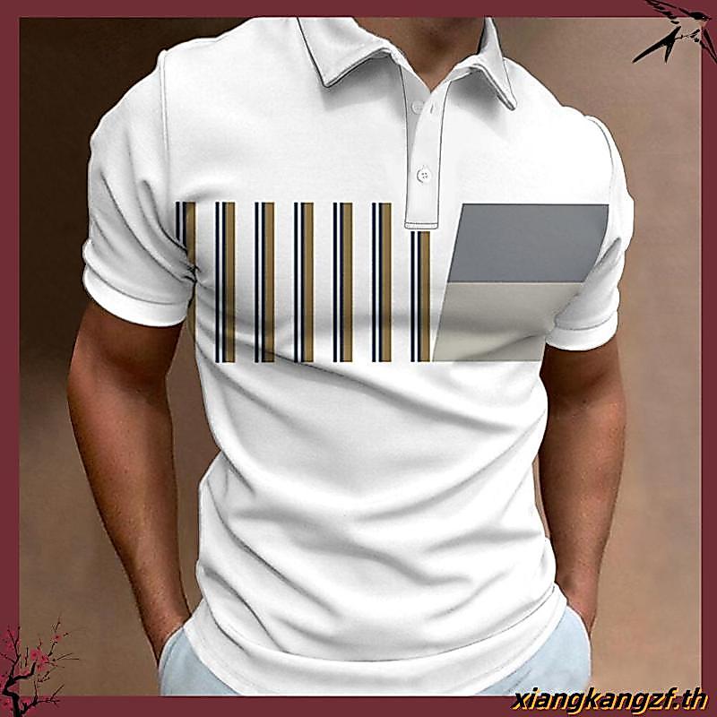 EAGLADE เสื้อยืดโปโลผู้ชายคอปกสําหรับผู้ชายสีขาว K11