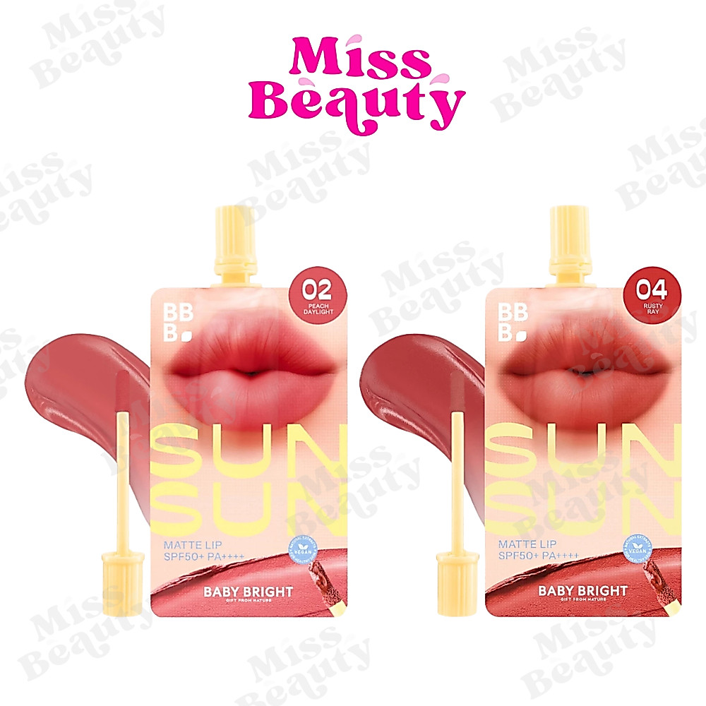 (ซอง) Baby Bright SunSun Matte Lip SPF50+ PA+++ เบบี้ไบร์ท ซัน ซัน แมทท์ ลิป 2 กรัม