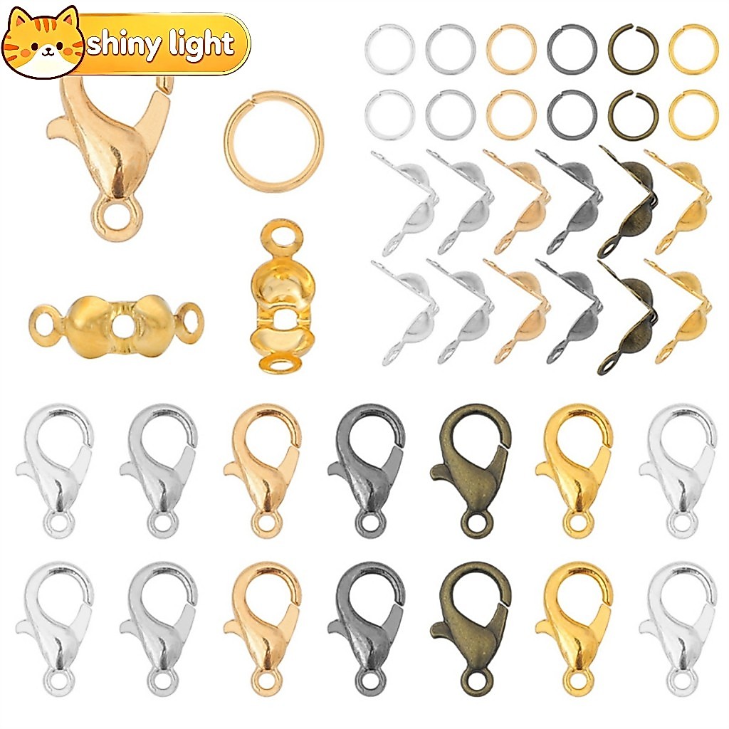 ชุดอุปกรณ์ทำเครื่องประดับ แหวนกระโดด ตะขอ ตัวเกี่ยวกุ้ง สำหรับ DIY สร้อยคอ สร้อยข้อมือ เครื่องประดับ