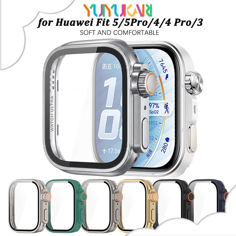กรณีฟิล์มแก้วนิรภัย PC สำหรับ for Smartwatch Huawei Watch Fit 5/5 Pro/4/4 Pro/3 ปกป้องกันหน้าจอแข็งสำหรับ