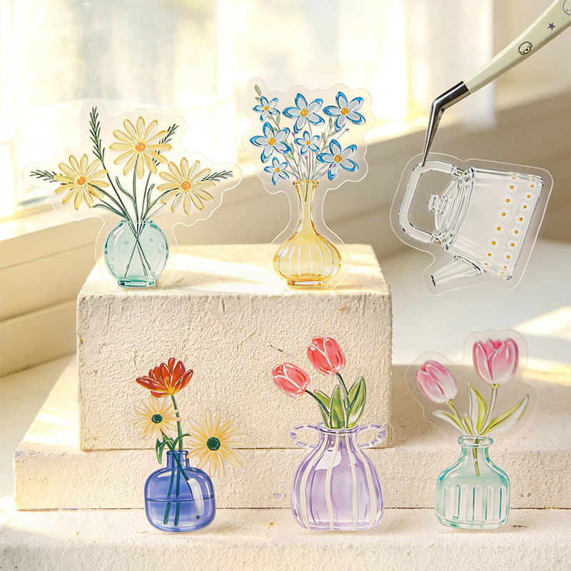 WEI 30 ชิ้น [Glazed Mini Collection Series] สมจริง Mini วัตถุผลไม้สดการ์ตูนฟอยล์ Texture Scrapbooking สติกเกอร์ Journal Supplies