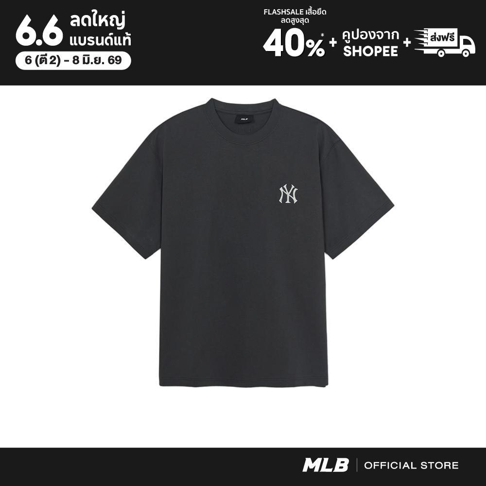 MLB เสื้อยืด ยูนิเซ็กส์ Vintage Monogram Big Lux Over Fit T-Shirts รุ่น 3ATSM0754 50CGS สีเทาชาร์โคล