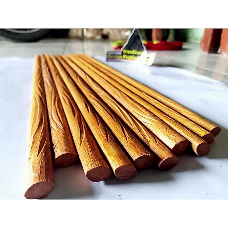 คอนนกขมิ้นวงรี ไม้สัก โมติฟ 1 คู่