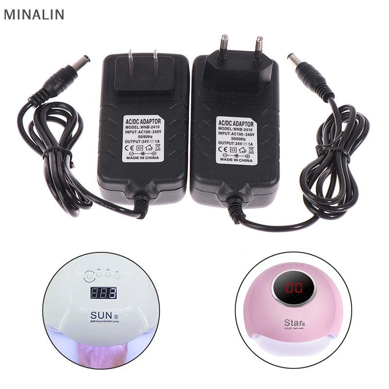NA 24V 1A อะแดปเตอร์จ่ายไฟ 24W UV LED โคมไฟเครื่องเป่าเล็บเล็บเครื่องมือ YEON